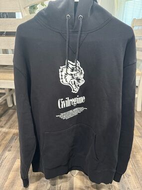 Darc Sport Black Hoodie with White Graphic Wolf Logo